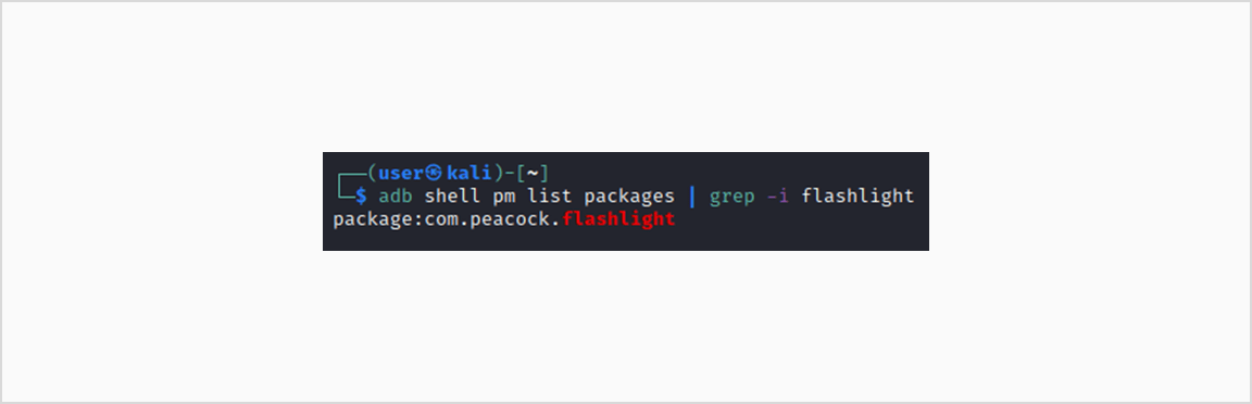 adb shell pm list packages